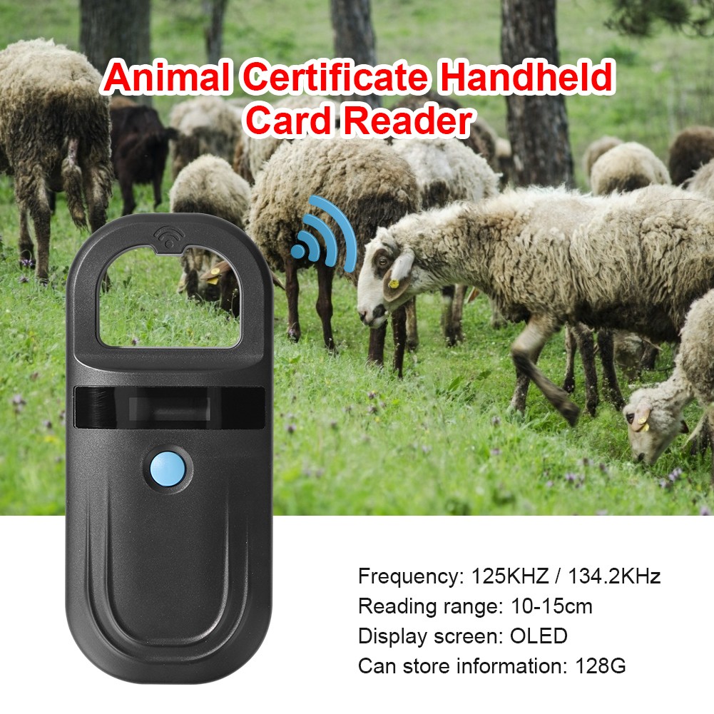 USB Certification Animal Handheld Pet Card Reader ID Chip Scanner Transponder Chip Reader Built-in English Bell