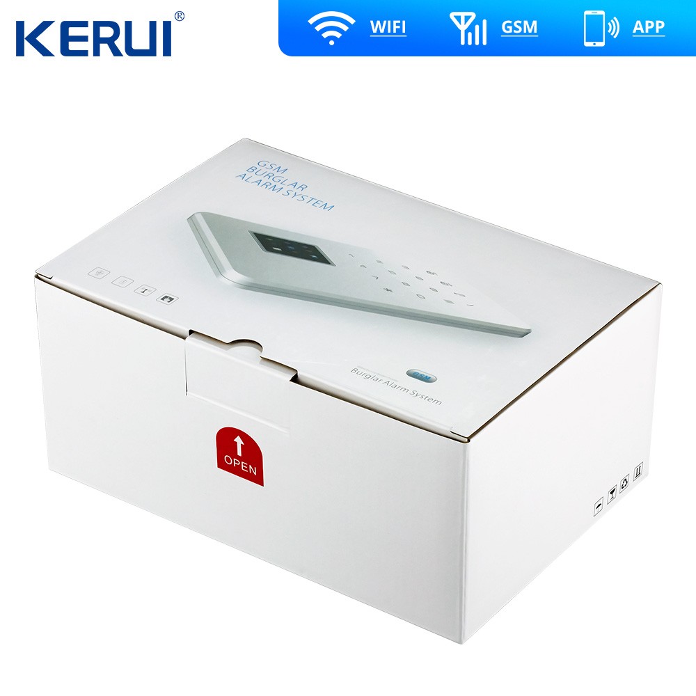 2022 Kerui Tuya W18 لاسلكي واي فاي إنذار المنزل GSM IOS أندرويد APP التحكم LCD GSM SMS لص نظام إنذار لأمن الوطن