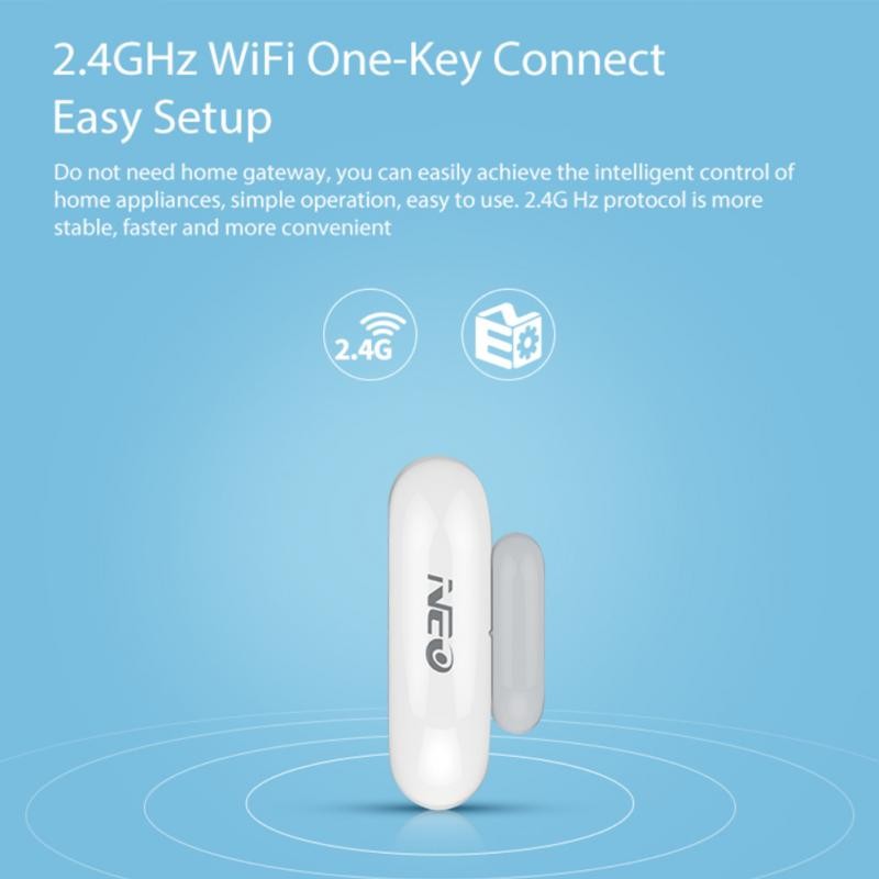 Tuya WiFi Door Sensor, Smart Door Open/Closed Detector, Smart Life APP WiFi Window Sensor Home Alarm Work with Alexa, Google Home