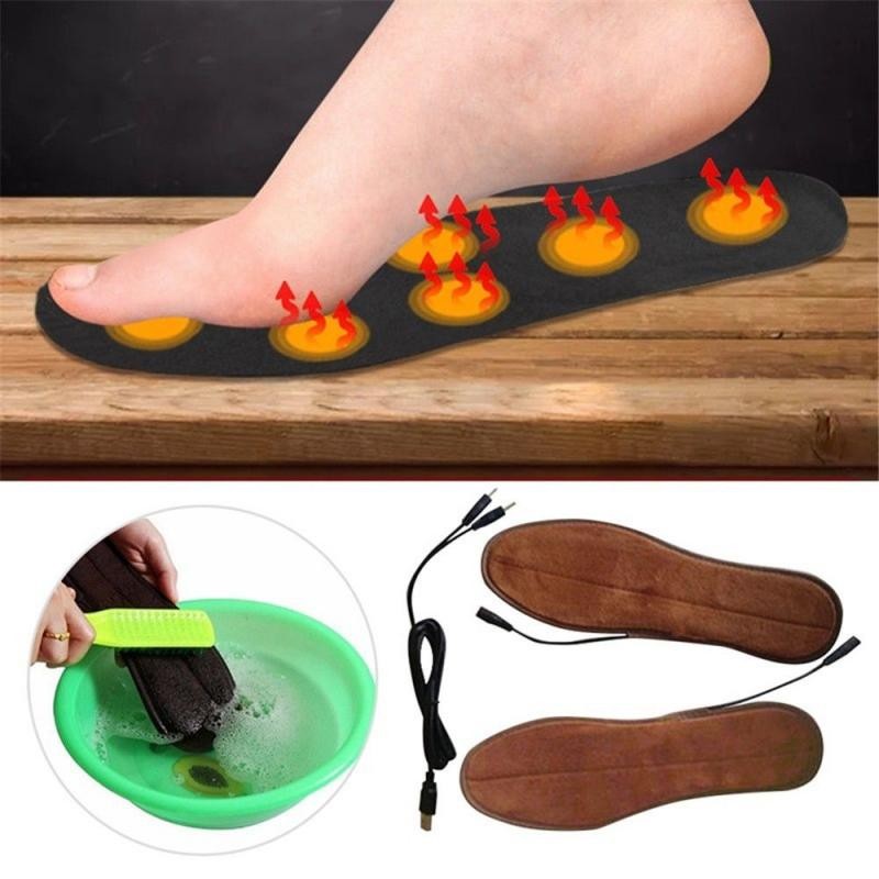 1PC Electric Heated Shoe Insoles Socks Feet Heater USB Foot Winter Warmer Pads Novelty Practical Warm Winter