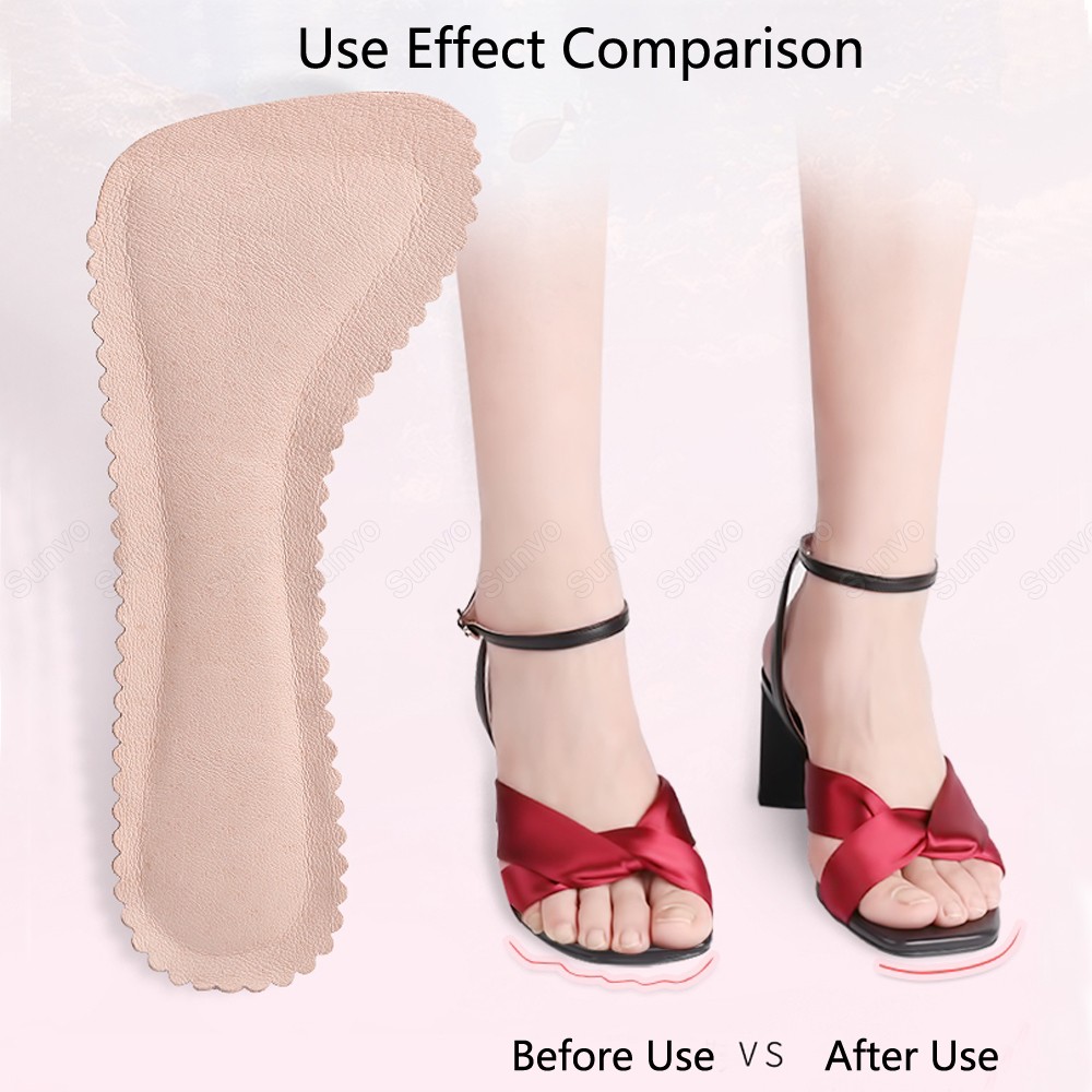 Sunvo Flat Feet Arch Support Insoles for Women High Heels Sandals Inner Soles Anti-slip Shoes Insert Feet Care Massage Insoles