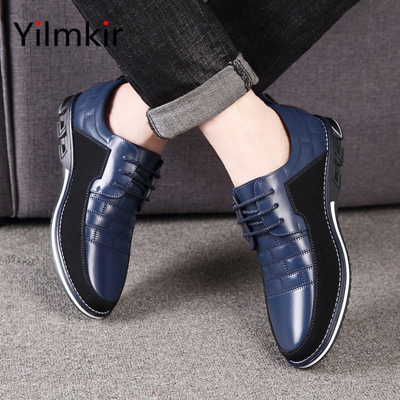 Fashion breathable men outdoor sports shoes leisure travel non-slip popular walking shoes all-match business office leather shoes