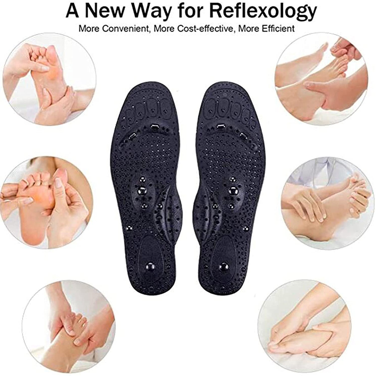 NOIPACE Magnetic Acupressure Shoe Insoles Foot Massage Shoe Pad Therapy Slimming Insole for Weight Loss Pain Relief Shoe Inserts