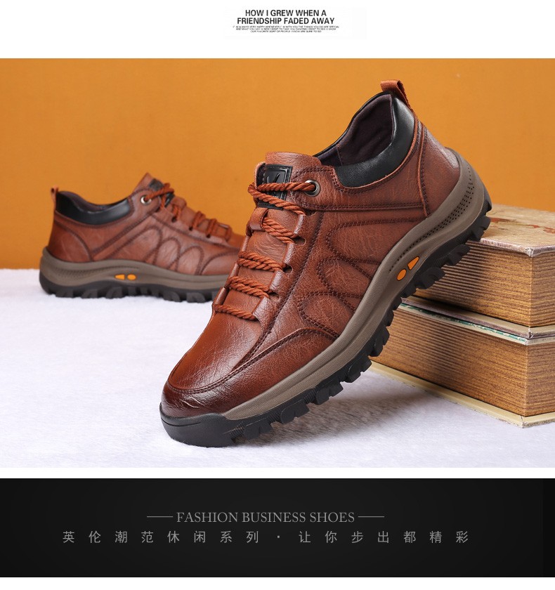 Men's shoes spring autumn and winter new hiking shoes casual sneakers leather shoes men's cotton shoes single shoes39-44