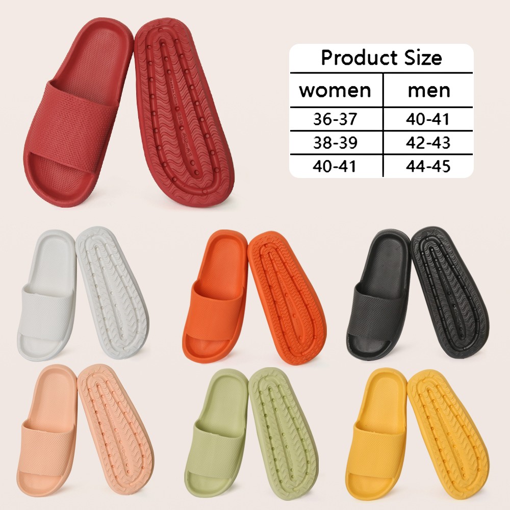 Thick Platform Slippers Cloud Slippers Non-slip EVA Soft Waterproof Women Sandals Silent Damping Bathroom Indoor Shoes For Women