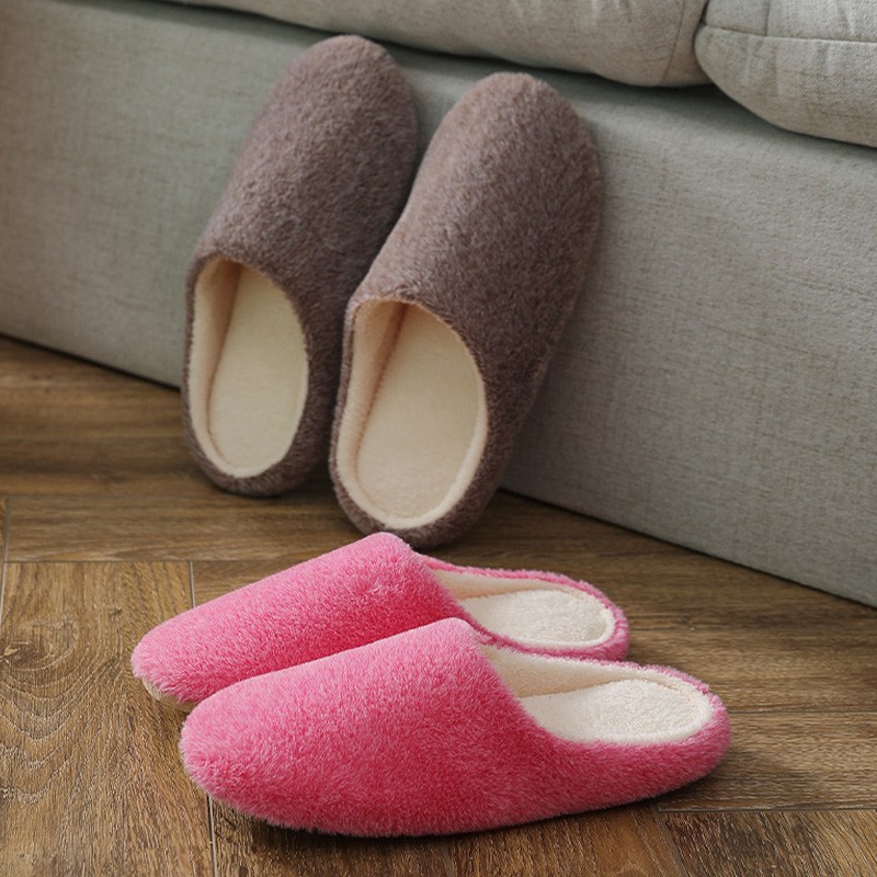 Women Winter Indoor Shoes Slippers Silent Soft-soled Warm Slippers Plus Velvet Non-slip Cotton Slippers Zapatillas De Casa