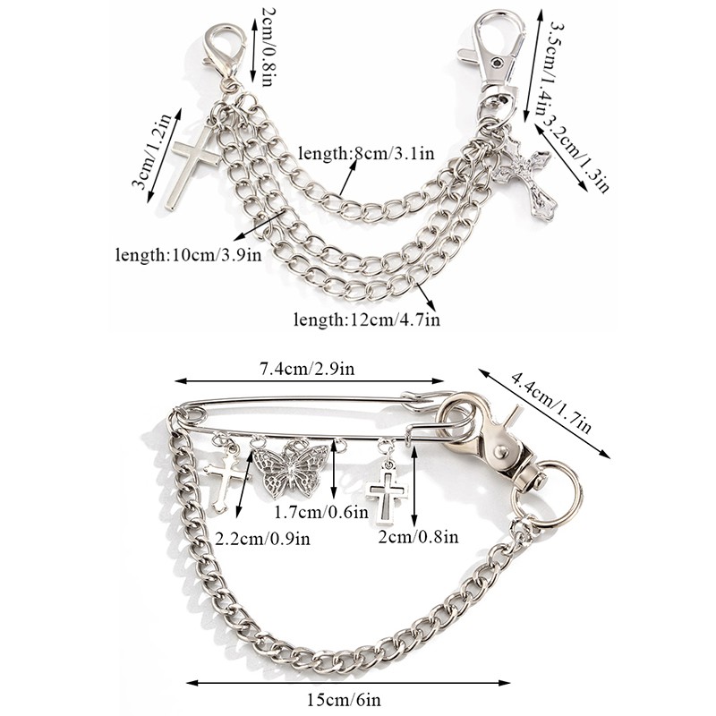 Trendy Unisex Charm Cross Anklet Chain Tassel Necklace Boot Chain Shoes Shoe Decoration For Women Men Jewelry Gift