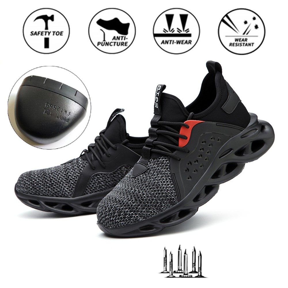 Breathable wear safety shoes to help men in casual safety shoes anti-smashing stab safety shoes for training