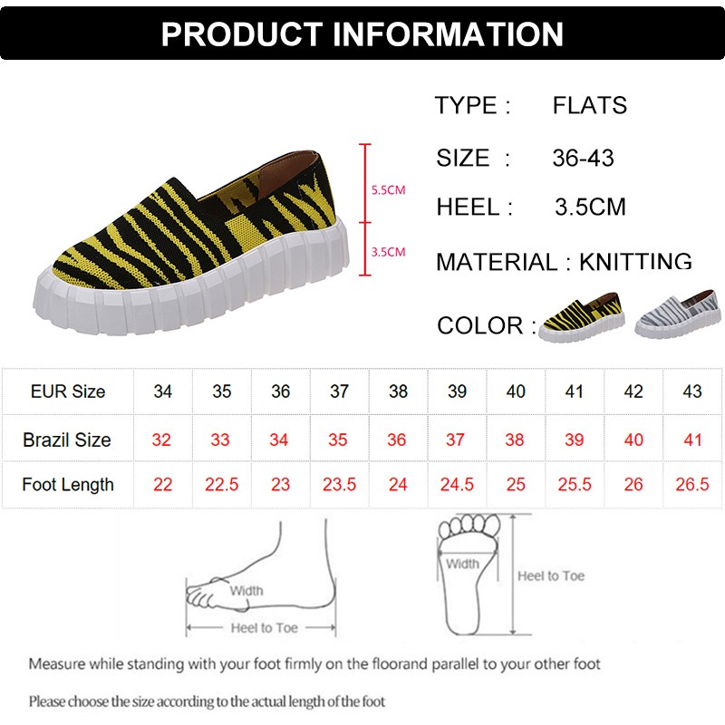 Rimocy Chunky Platform Knitting Flats Women Striped Slip-on Thick Sole Casual Shoes Woman Plus Size Spring Rome Walking Shoes