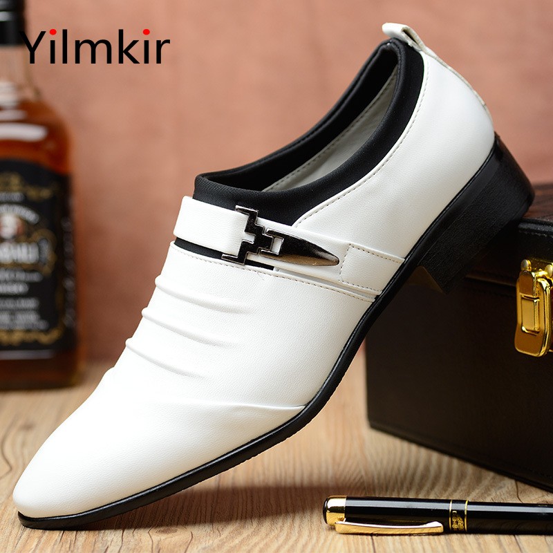 Casual pointed toe formal wear men oxford shoes fashion real business men wear shoes popular banquet all-match flat shoes