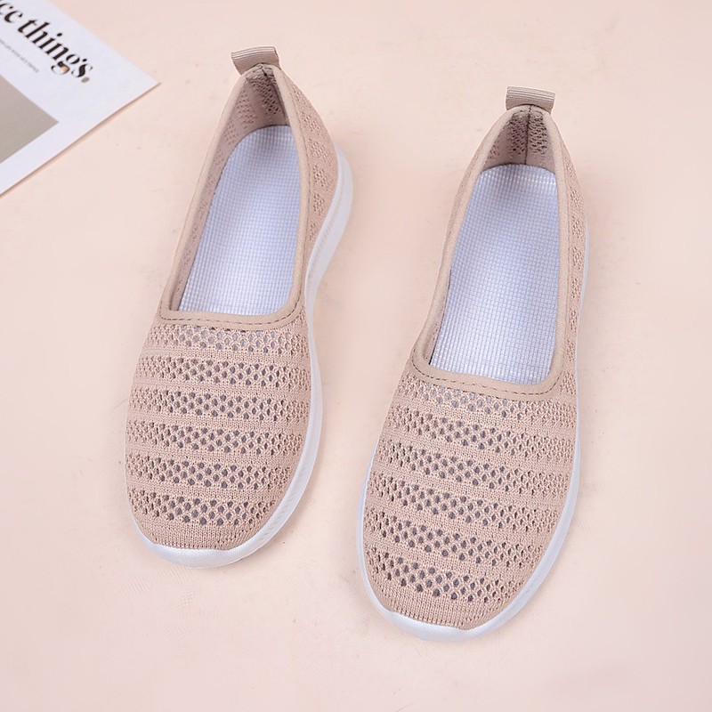 Breathable Mesh Couple Casual Shoes Anti-Slip Soft Sole Women's Sneakers Light Trend Running Shoes Flat Mesh Single Shoes