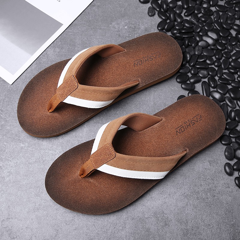 Summer High Quality Slippers Men Toe Hot Sale Toe Sandals Thick Soled Men Slippers Flip Flops Platform Shoes Indoor Beach Plush PU 802