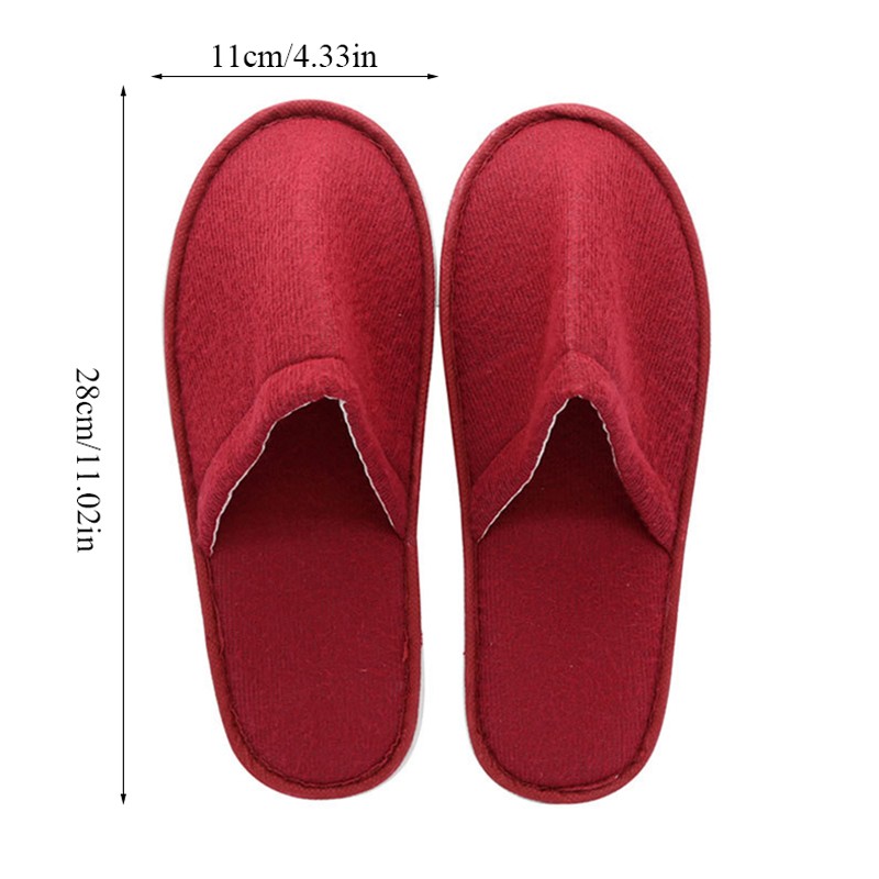 1 Pair Simple Unisex Solid Color Slippers Hotel Travel Spa Portable Men Slippers Disposable Guest Home Indoor Cloth Men Slippers