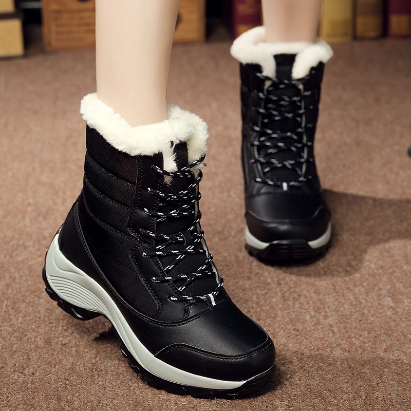 New winter women boots high quality keep warm mid-calf snow boots women lace-up comfortable ladies boots chausiras femme