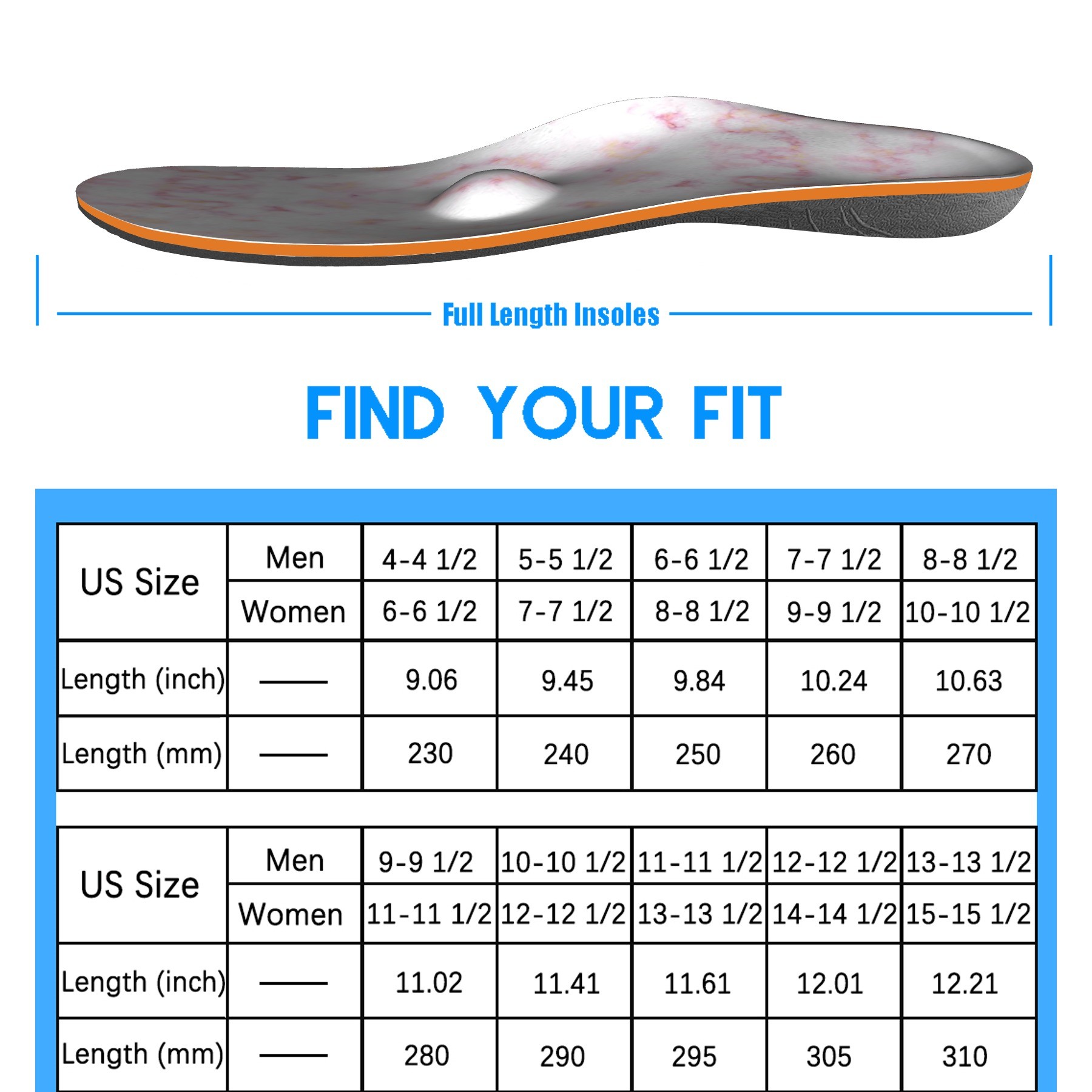 Orthotic Insoles Sports Shoe Cushion Men Flat Feet Heel Spur Orthotic Insert Sole