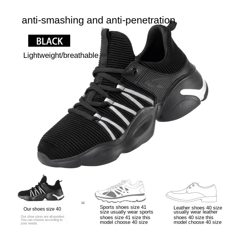 Breathable anti-smashing safety shoes men's anti-puncture sportswear resistant non-slip safety protective work shoes