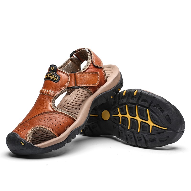 Classic Men Sandals Summer Soft Comfortable Men Sandalias Split Leather Sandals Plus Size Soft Outdoor Men Roman Sandals