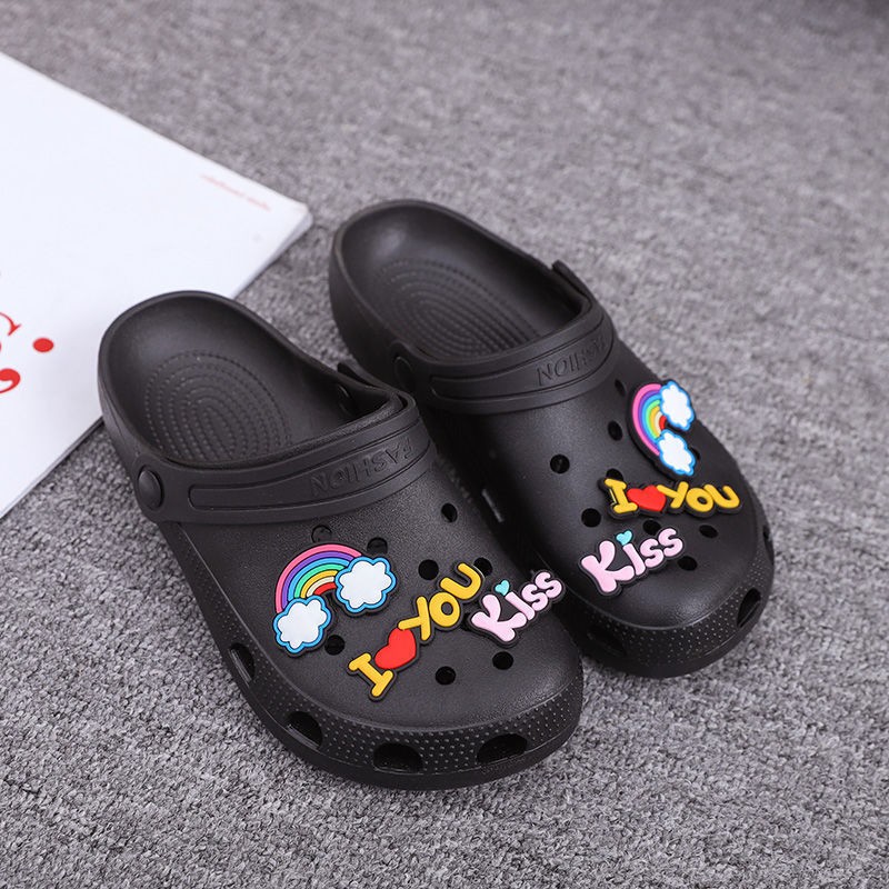 Cave Shoes Women Summer Hollow Outside Wear Slippers Cute Thick Bottom Non-slip Toe Sandals Casual Breathable Buckle Beach Shoes