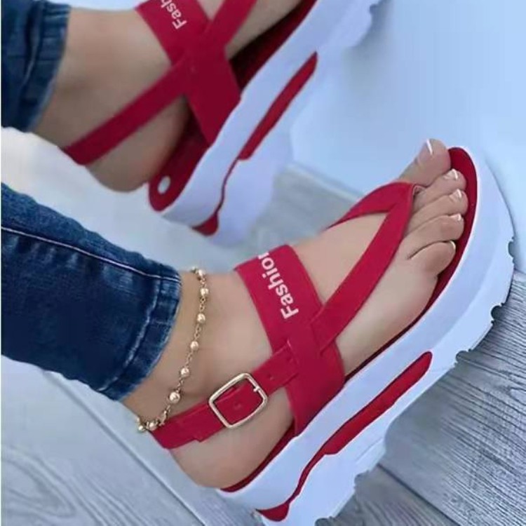 Women's Platform Wedges Sandals Ladies 2022 New Summer Sandals Buckle Non-slip Beach Sandals Plus Size 35~43 Sandalias Femininas