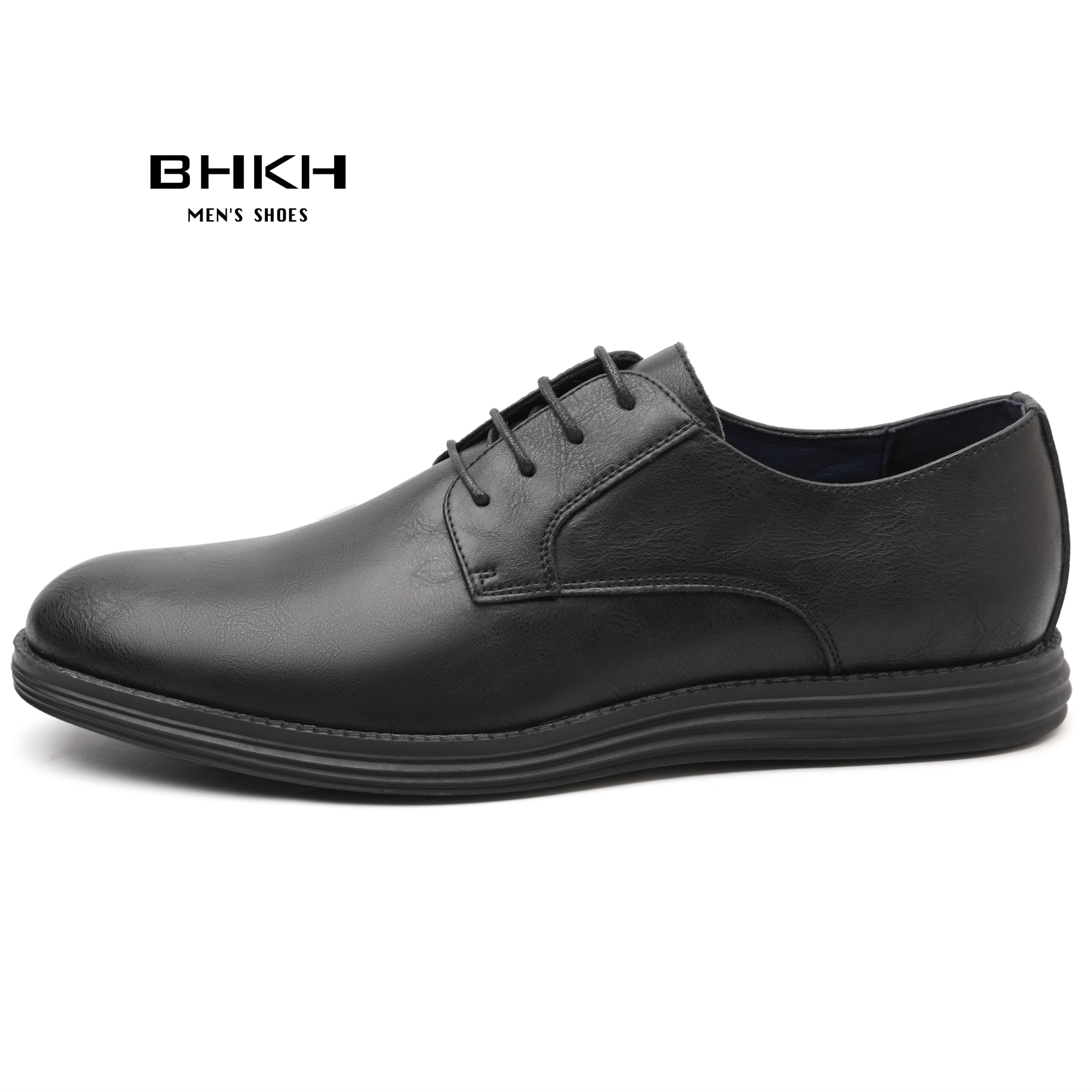 BHKH 2022 leather men casual shoes smart business office work lace-up light dress men shoes