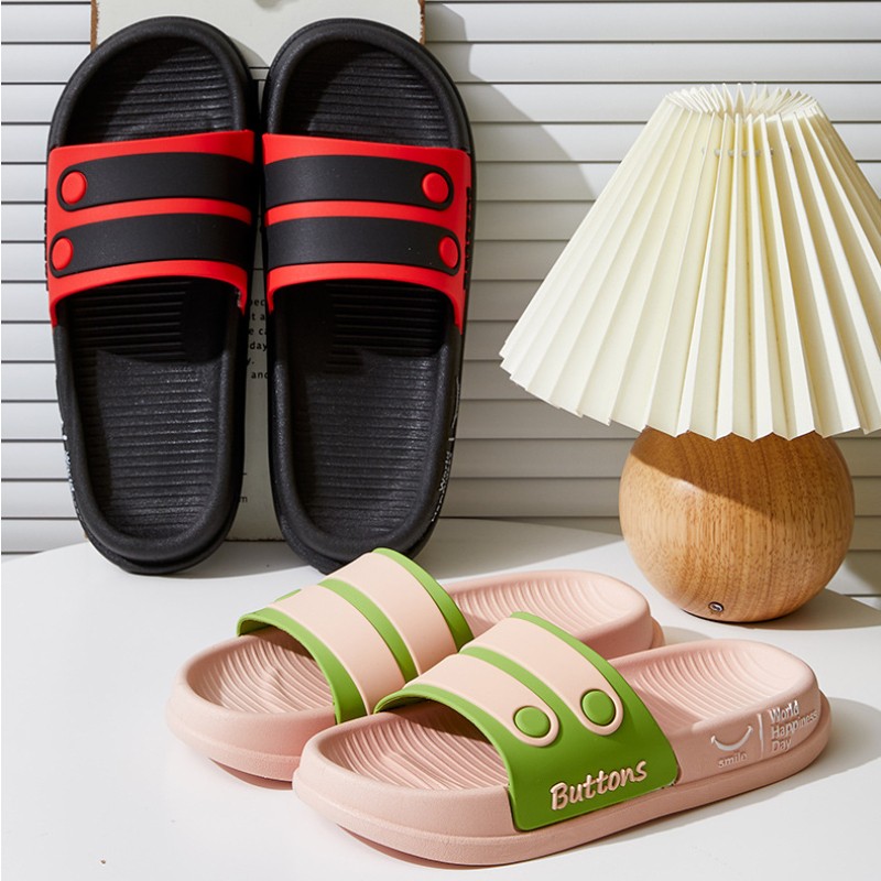 Women Home Platform Slippers Female Fashion Beach Slides Summer Candy Colored Button Strap Non-slip Sandals Chaussure Femme