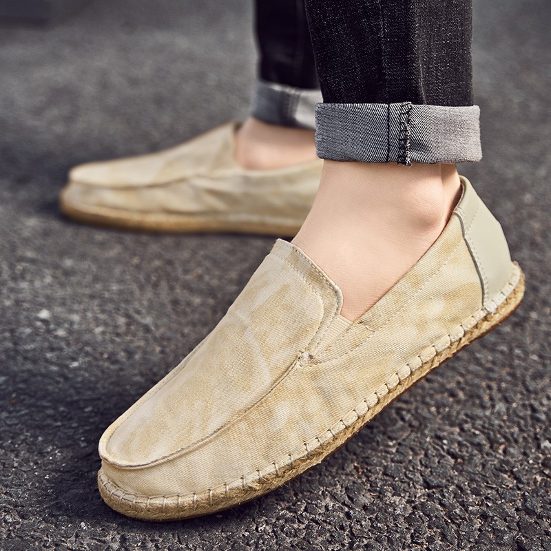 2022 Summer New Linen Men's Casual Shoes Handmade Weaving Fisherman Shoes Fashion Casual Flat Espadrilles Driving Shoes Big Size