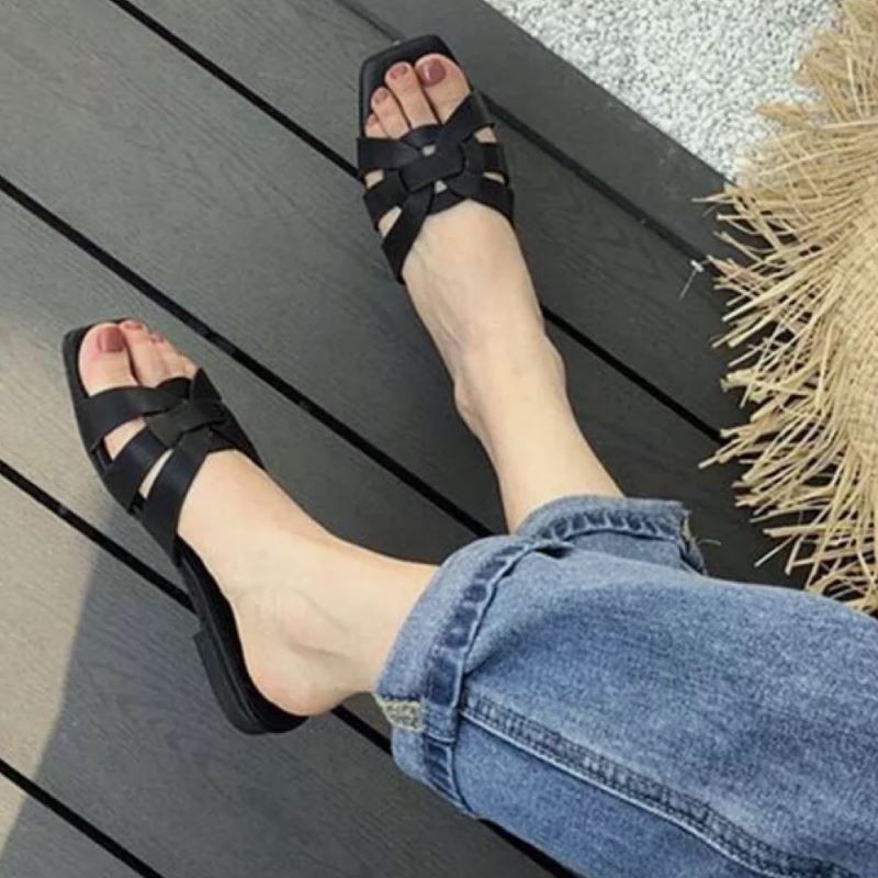 LuasTuas New Arrivals Women Sandals Square Toe Ins Summer Shoes For Woman Fashion Chic Ins Ladies Footwear Shoes Size 35-43