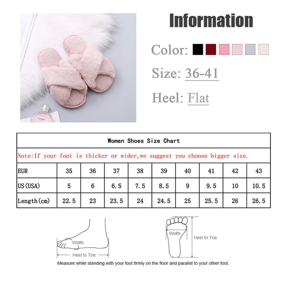 Women Fluffy Winter Sandal Cross Velor Open Toe Sandal Soft Warm Flat Shoes Faux Fur Slippers Home Women's Shoes WJ004