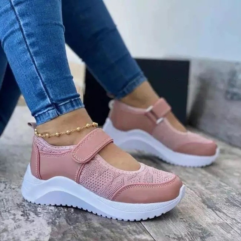 Women Sneakers Platform Sandals Solid Mesh Cut Out Casual Women's Shoes 2021 New Fashion Plus Size Thick Bottom Ladies Shoes