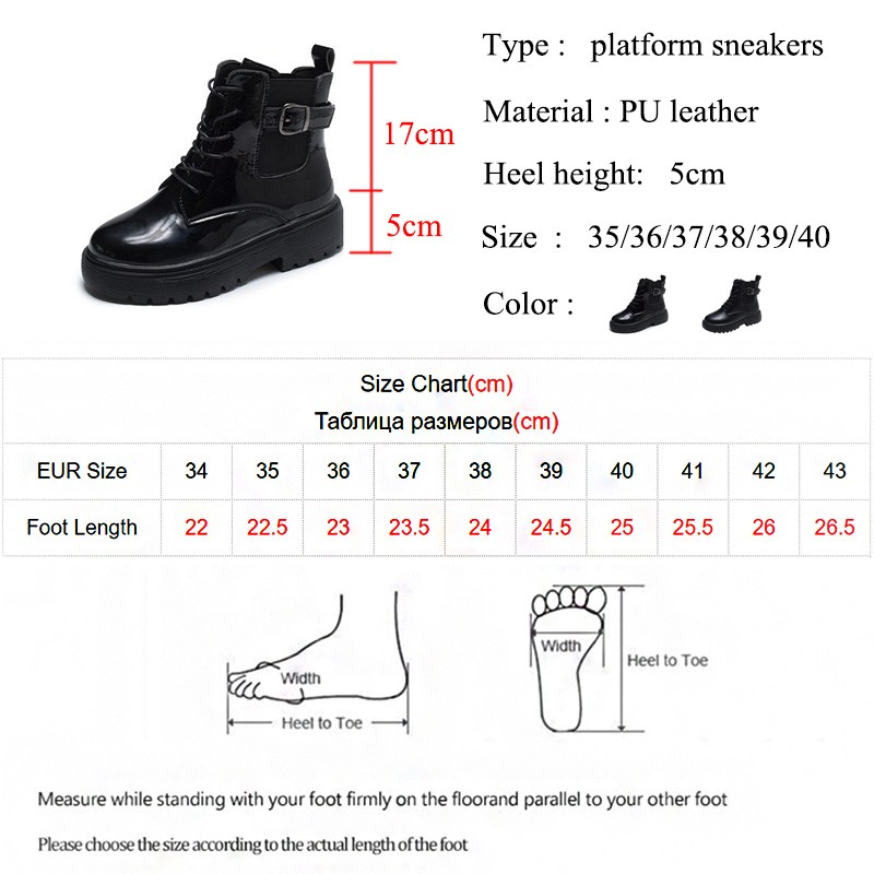 Rimocy Fashion Black Platform Women's Boots Autumn Winter 2021 PU Leather Chunky Ankle Boots Woman Waterproof Motorcycle Boots