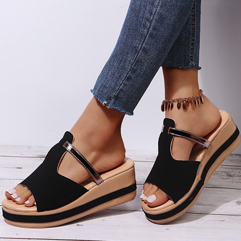 Women Sandals 2022 Women Heels Sandals Slip On Wedges Shoes For Women Slippers Summer Sandalias Mujer Platform Sandals Shoes