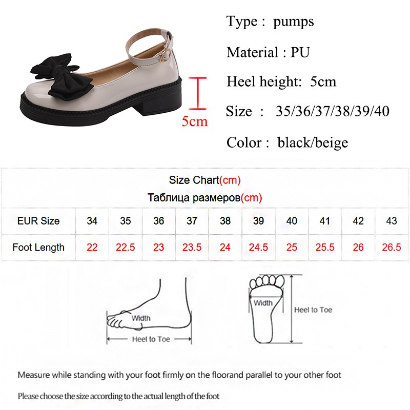 Lucyever Black Bowknot Med Heels Mary Jane Shoes Women 2022 Ankle Strap Platform Pu Leather Shoes Woman Vintage Thick Heel Pumps