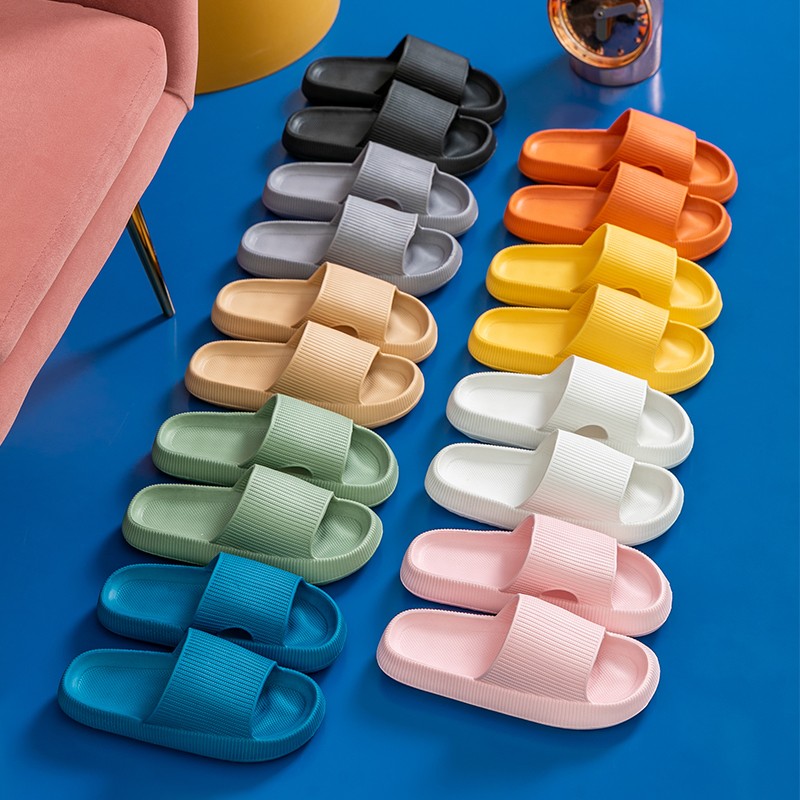 Wedges Slippers for Women Summer Thick Floor Sandals Home Indoor Bathroom Non-slip Slides Ladies Men Slides Beach Shoes Woman