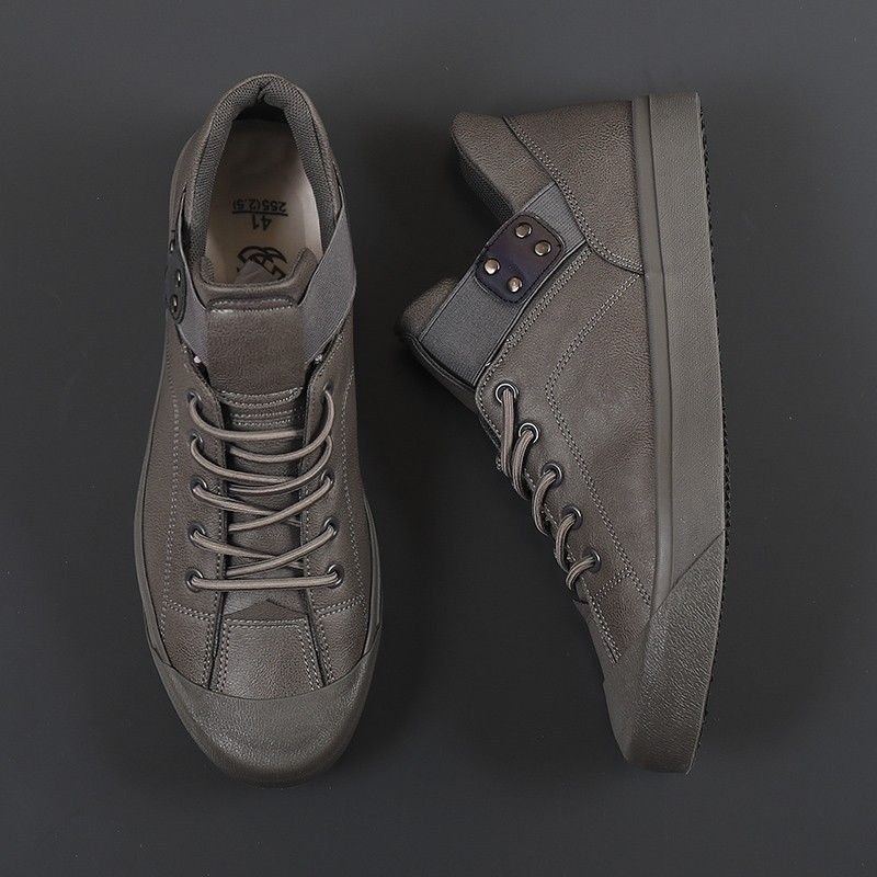 Men's Leather Lace-Up Sneakers Fashion Casual Flat Designer Shoes Spring-Autumn 2020