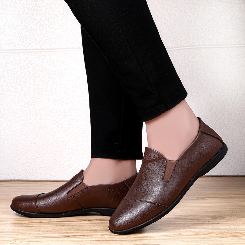 Genuine leather men's shoes fashion design casual shoes men's shoes soft breathable driving shoes slip-on loafers