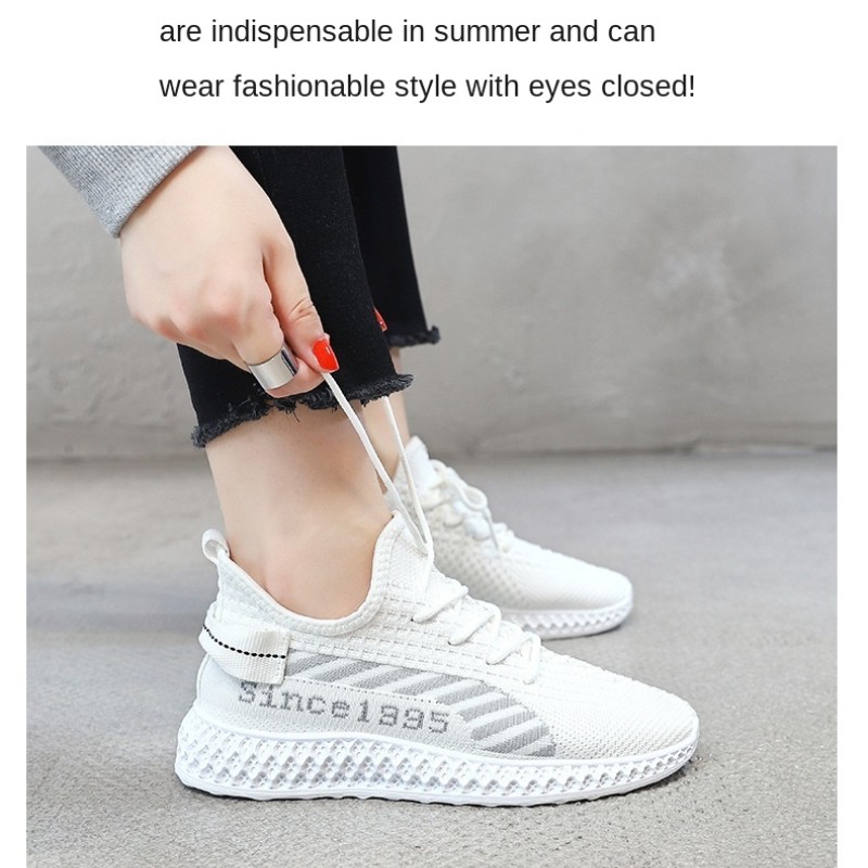 2021 Fashion Women's Sneakers New Lightweight Casual Breathable Shoes Women Lace-up Non-slip Flats Loafers