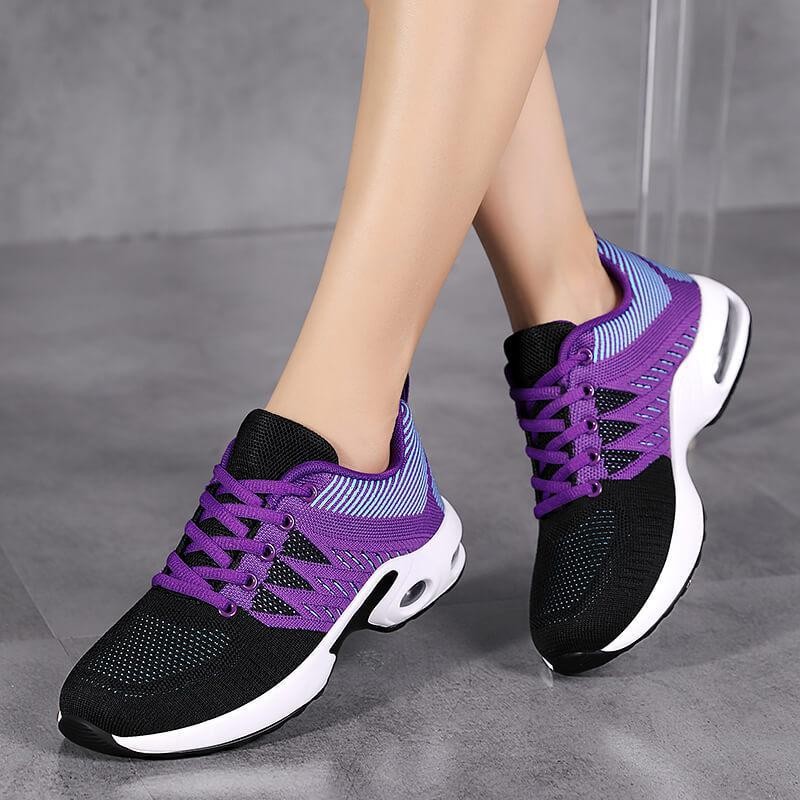 Ladies Shock Absorption Sneaker Comfortable Breathable Running Shoes Air Cushion Soles Casual Outdoor Shoes Shoes