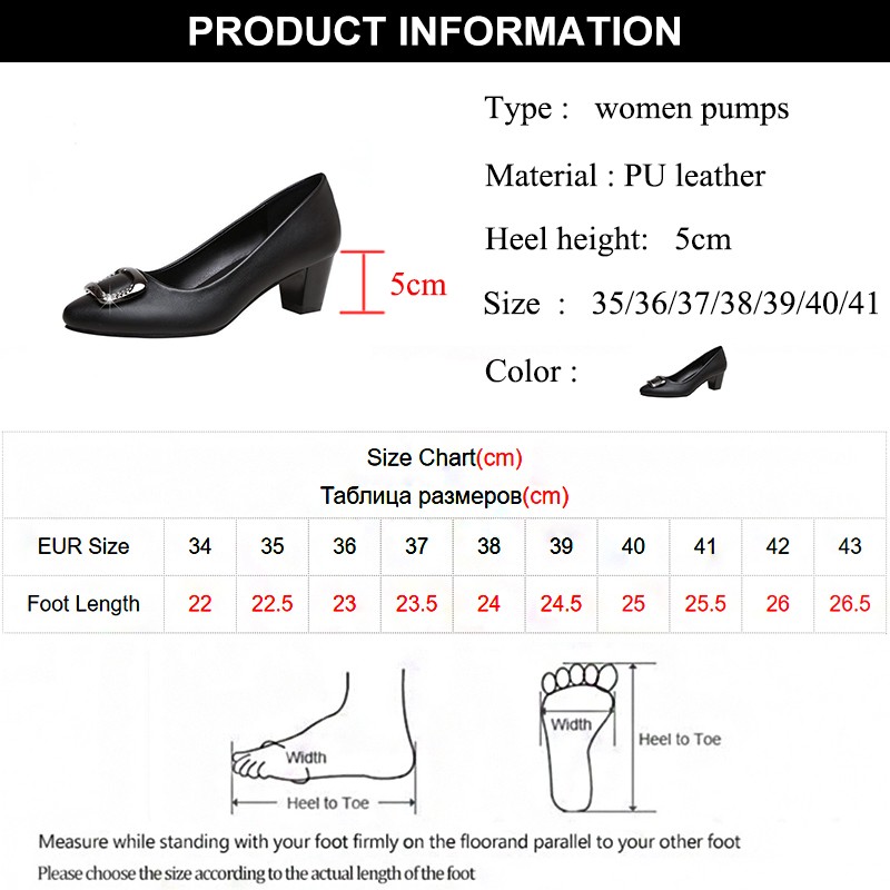 Rimocy Crystal Buckle Soft PU Leather Women Pumps 2021 Comfortable Square Med Heels Office Work Shoes Casual Woman Single Shoes