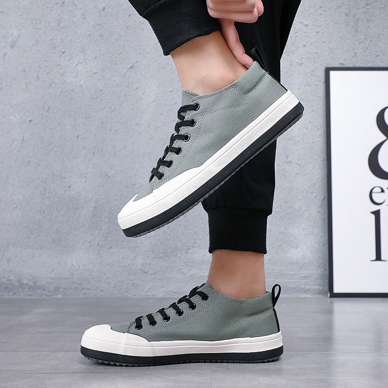 Men's spring and autumn canvas shoes men's fashion wedge shoes sports shoes men's fashion round heel sneakers BD21289