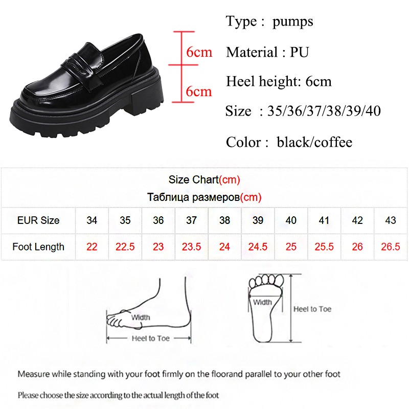 Lucifer Vintage Round Toe Platform Flats Women 2022 Spring Thick Heels PU Leather Shoes Woman Slip On Office Female Shoes