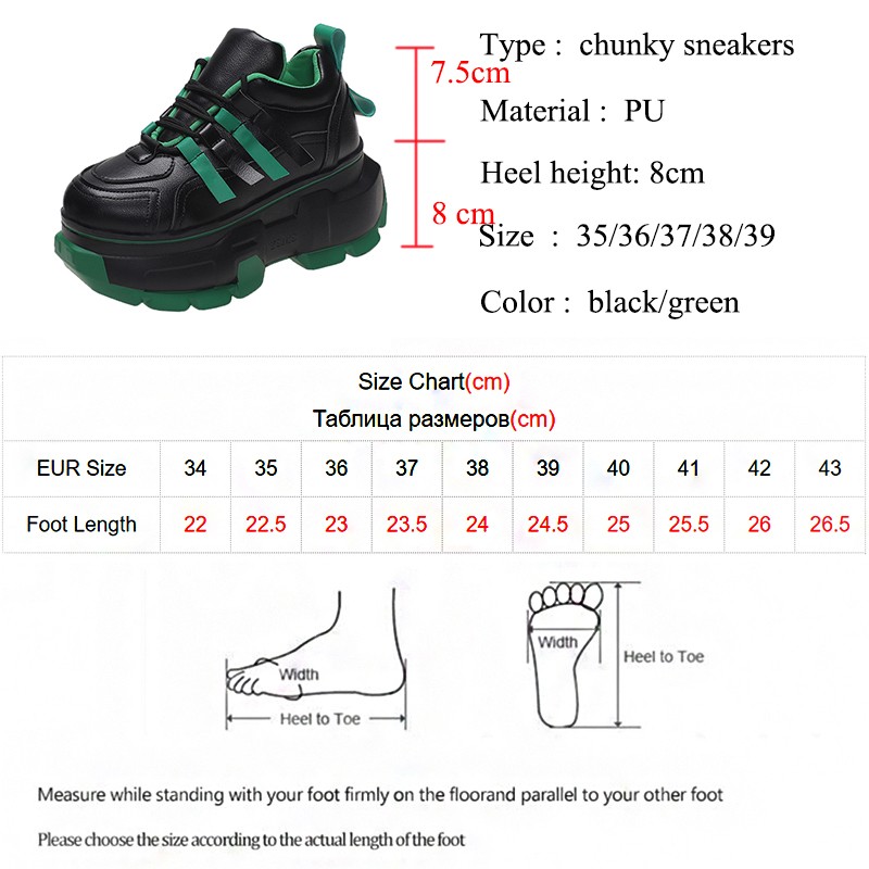 Lucifer High Platform Sneakers For Women Spring Autumn 8cm Chunky Heels Casual Shoes Woman Lace Up Vulcanized Shoes Female 2022