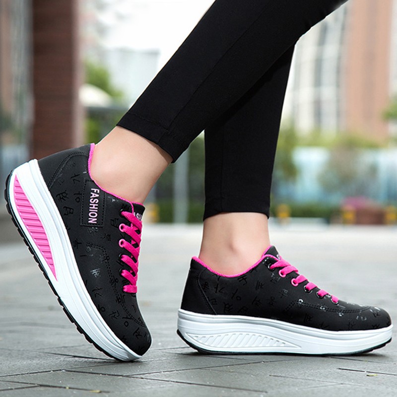 Ladies casual shoes rocking shoes platform casual shoes waterproof wedges sneakers sneakers