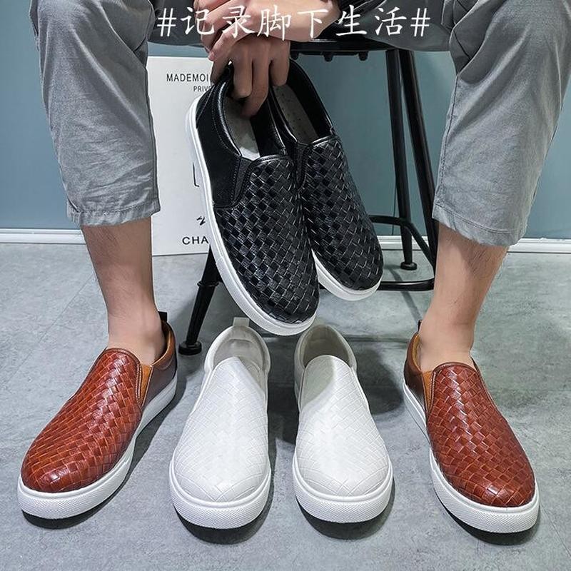 New Spring Summer Men Shoes Casual Shoes PU Leather Flats Slip On Low Top White Male Sneakers Tenis Masculino Adulto