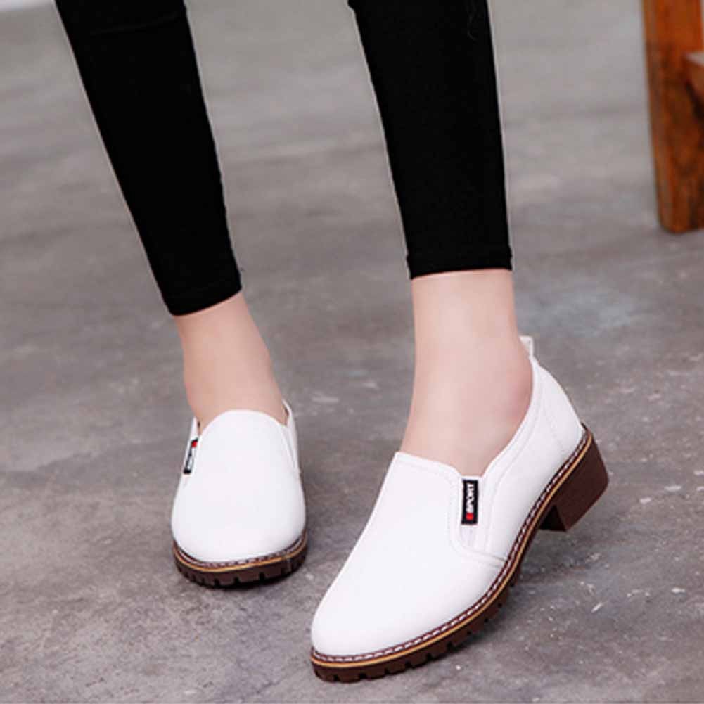 New Women Shoes Autumn Girls Oxford Shoes Waterproof Female PU Leather Shoes Causal Lesies