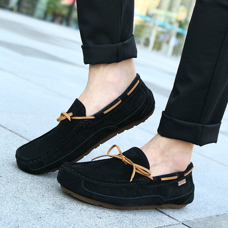 High Quality Men's Leather Shoes Lace Up Soft Sole Driving Shoes Casual Breathable Moccasin Shoes For Men