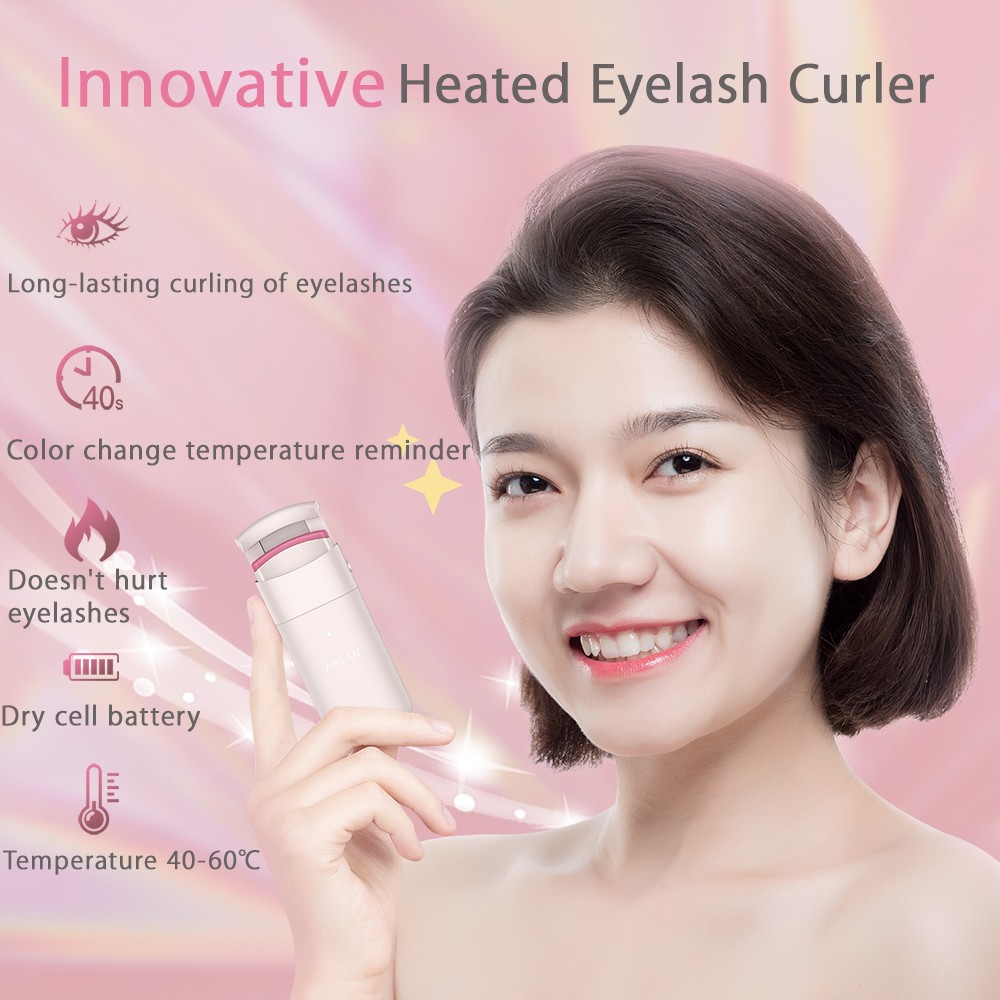 ANLAN Electric Heated Eyelashes Curler Long Lasting Curl Electric Eye Lash Perm Eyelashes Clip Eyelash Curler Device Makeup Tools