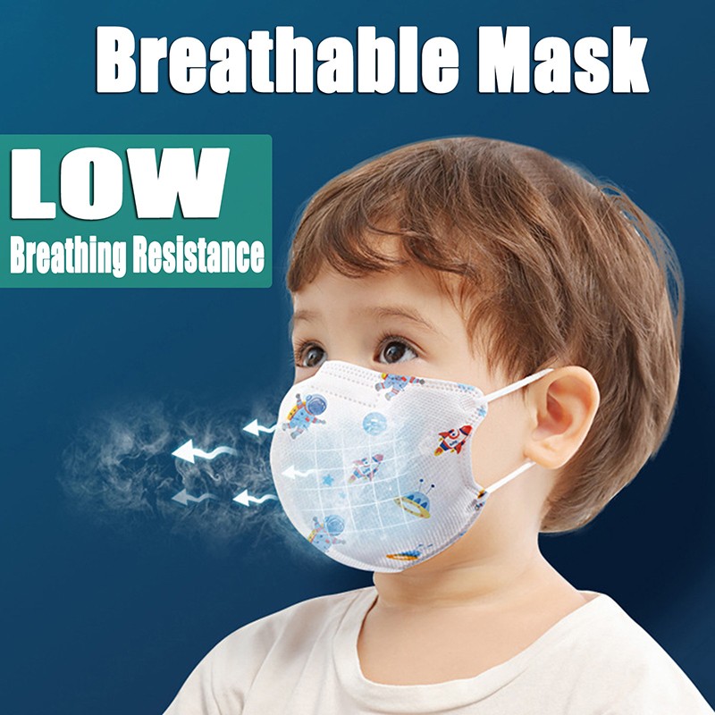 Children KN95 Mouth Mask 4 Layer Respirator Face Mask Cartoon Printed Reusable Anti Virus Masks Kids N95 Mascarillas fpp2 Ninos