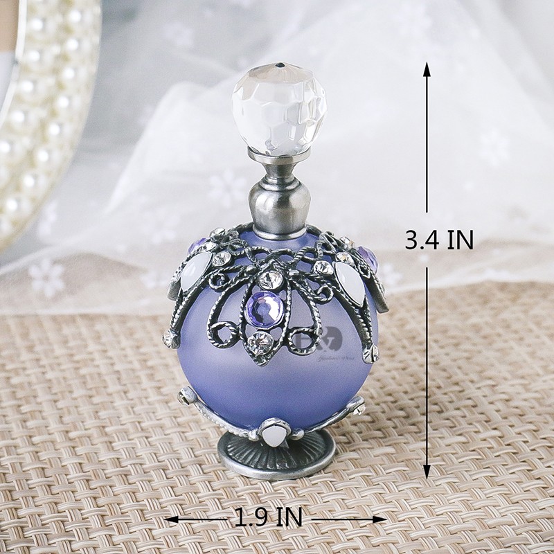 H&D 25ml Vintage Restoring Ancient Ways Hollow-out Rattan Flower Perfume Bottles Empty Refillable (Purple)