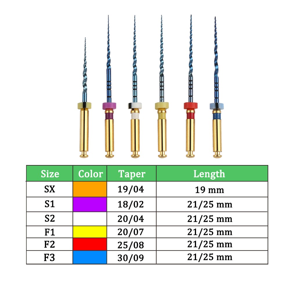 Dental Heat Activated Files Blue Endo Files Drive Use Rotary Files SX-F3 25mm For Root Canal Treatment