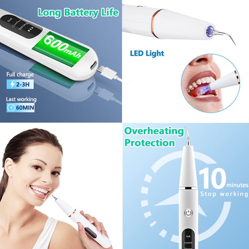 Ultrasonic Electric Teeth Cleaner Oral Teeth Stain Remover Sequin Plate Pet Scaler Teeth Whitening Stone Tools